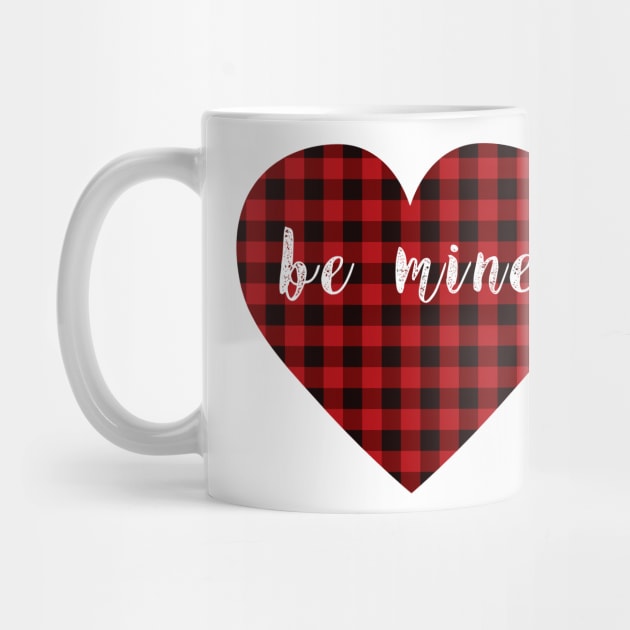 Bufflao plaid heart with "be mine" message by CMDesign